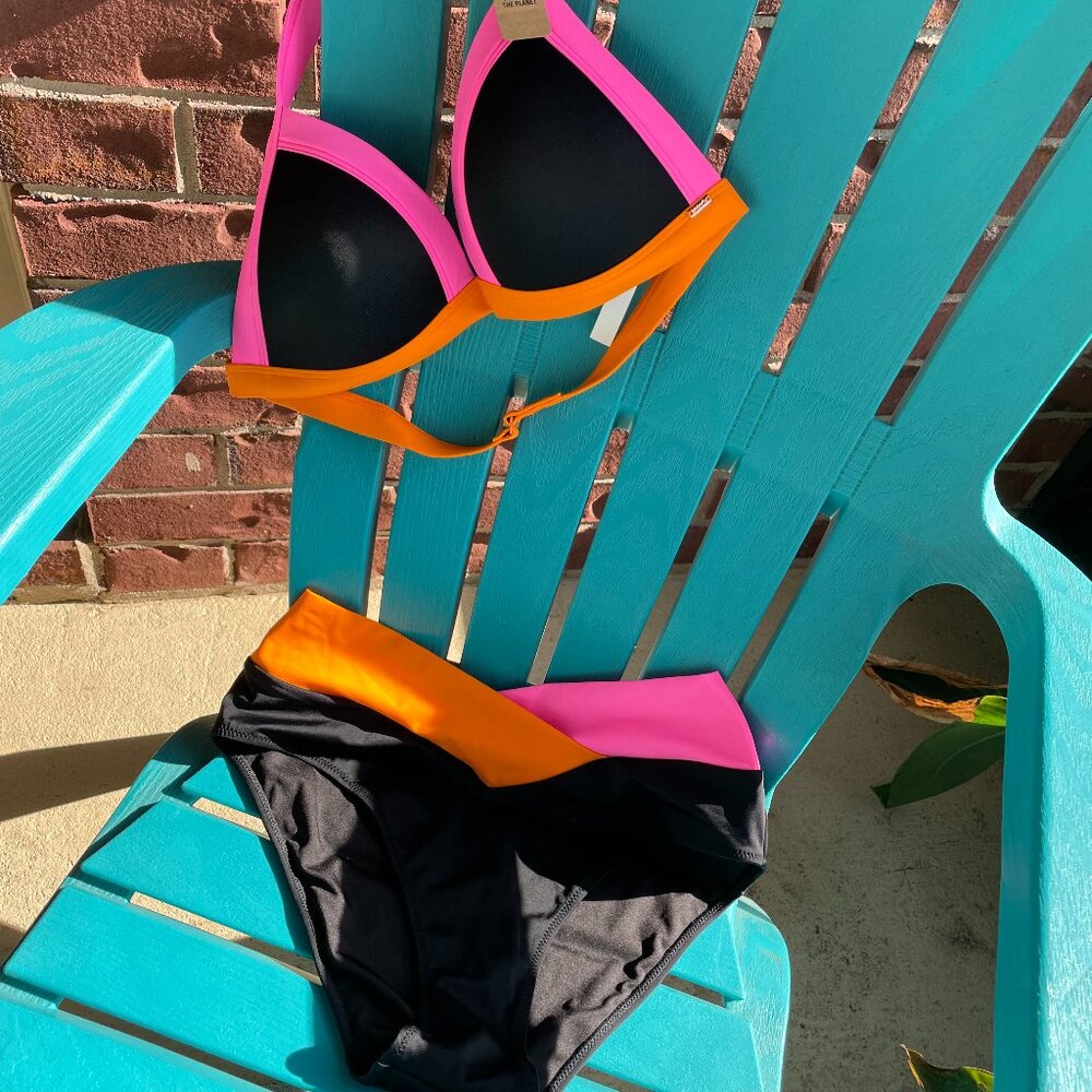 Victoria's Secret, PINK L, Push-Up Triangle Bikini Top & XL High-Waist Bottom